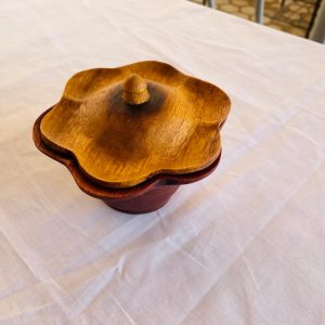 Wooden sugar bowl $5 4cmx5cm